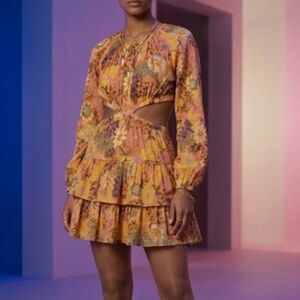 A.L.C. Multicolor Floral Cutout Dress